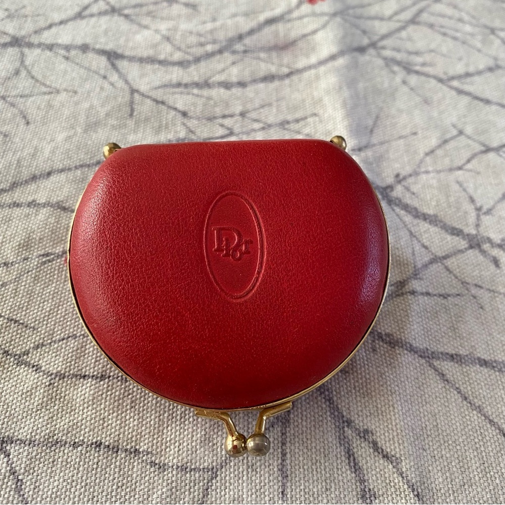 Vintage Dior gamaguchi coin purse (rare red color)